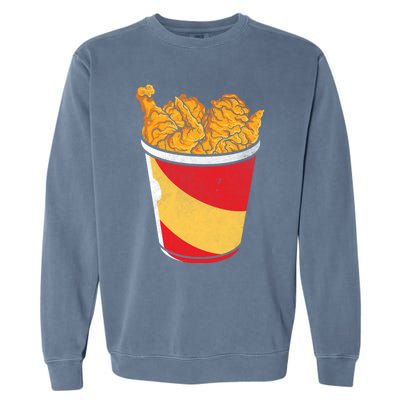 Retro National Fried Chicken Day Funny Fast Food Lover Gift Garment-Dyed Sweatshirt