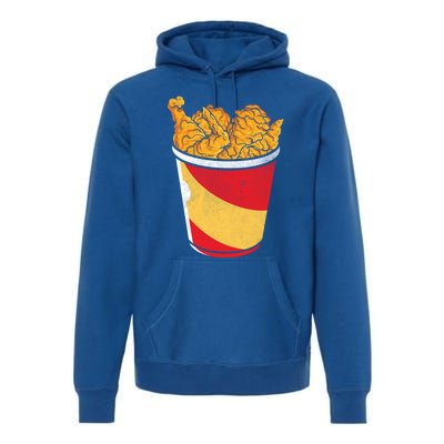 Retro National Fried Chicken Day Funny Fast Food Lover Gift Premium Hoodie