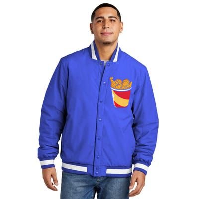 Retro National Fried Chicken Day Funny Fast Food Lover Gift Insulated Varsity Jacket