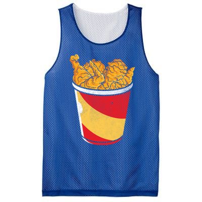 Retro National Fried Chicken Day Funny Fast Food Lover Gift Mesh Reversible Basketball Jersey Tank