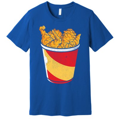 Retro National Fried Chicken Day Funny Fast Food Lover Gift Premium T-Shirt