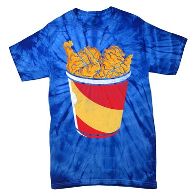 Retro National Fried Chicken Day Funny Fast Food Lover Gift Tie-Dye T-Shirt