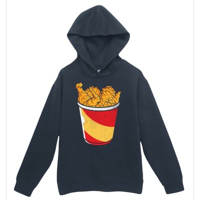 Retro National Fried Chicken Day Funny Fast Food Lover Gift Urban Pullover Hoodie