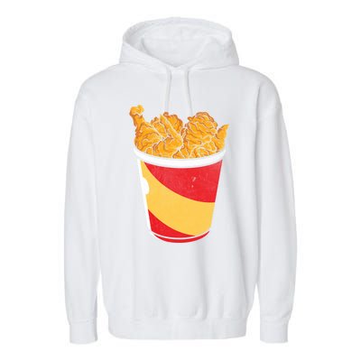 Retro National Fried Chicken Day Funny Fast Food Lover Gift Garment-Dyed Fleece Hoodie