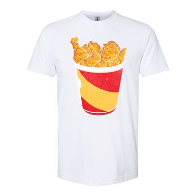 Retro National Fried Chicken Day Funny Fast Food Lover Gift Softstyle CVC T-Shirt