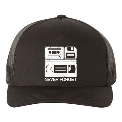 Retro Never Forget Cassette Floppy Disk Vhs Tape Yupoong Adult 5-Panel Trucker Hat