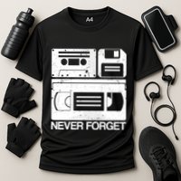 Retro Never Forget Cassette Floppy Disk Vhs Tape Performance Shirt