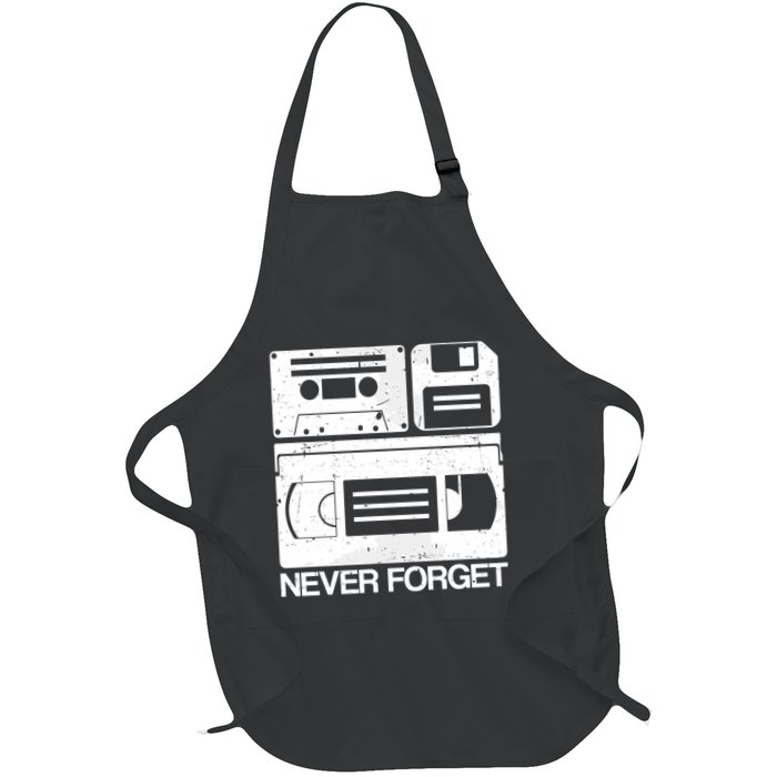 Retro Never Forget Cassette Floppy Disk Vhs Tape Apron