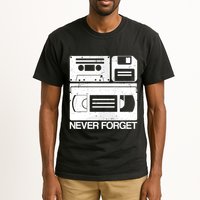 Retro Never Forget Cassette Floppy Disk Vhs Tape Tall T-Shirt