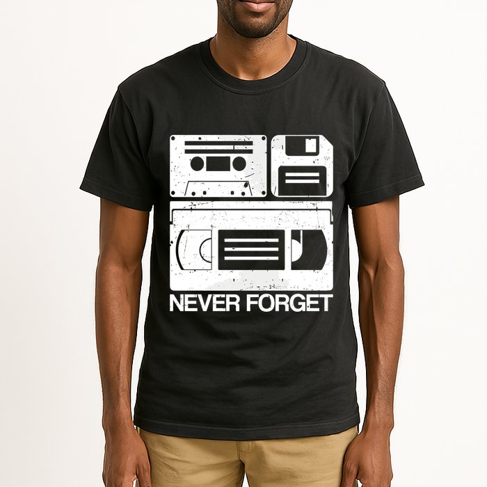 Retro Never Forget Cassette Floppy Disk Vhs Tape Tall T-Shirt