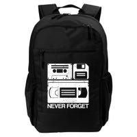 Retro Never Forget Cassette Floppy Disk Vhs Tape Backpack
