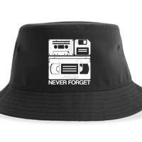 Retro Never Forget Cassette Floppy Disk Vhs Tape Sustainable Bucket Hat