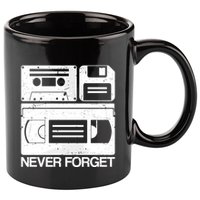 Retro Never Forget Cassette Floppy Disk Vhs Tape 11oz C Handle Ceramic Mug