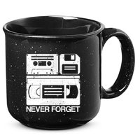 Retro Never Forget Cassette Floppy Disk Vhs Tape 15oz Campfire Ceramic Mug