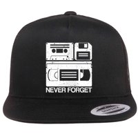 Retro Never Forget Cassette Floppy Disk Vhs Tape Flatbill Hat