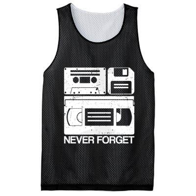 Retro Never Forget Cassette Floppy Disk Vhs Tape Mesh Reversible Basketball Jersey Tank