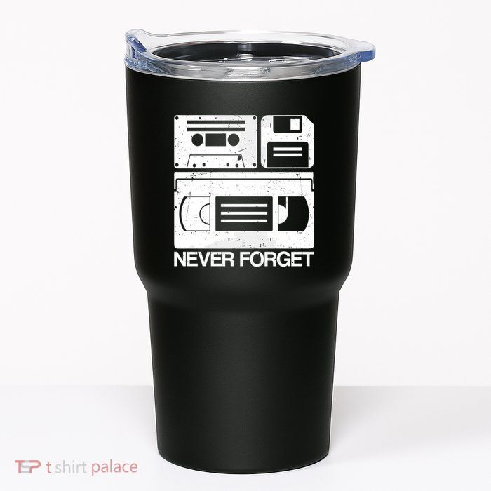 Retro Never Forget Cassette Floppy Disk Vhs Tape Tumbler