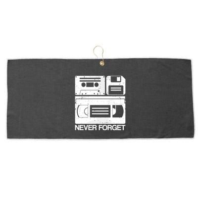 Retro Never Forget Cassette Floppy Disk Vhs Tape Large Microfiber Waffle Golf Towel