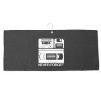 Retro Never Forget Cassette Floppy Disk Vhs Tape Large Microfiber Waffle Golf Towel