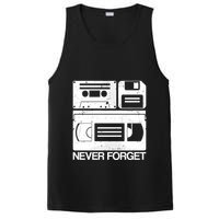 Retro Never Forget Cassette Floppy Disk Vhs Tape PosiCharge Competitor Tank