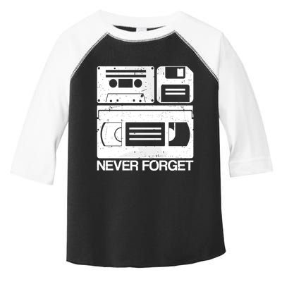 Retro Never Forget Cassette Floppy Disk Vhs Tape Toddler Fine Jersey T-Shirt