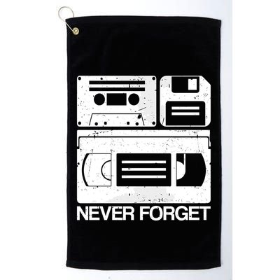 Retro Never Forget Cassette Floppy Disk Vhs Tape Golf Towel