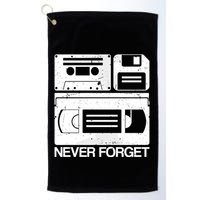 Retro Never Forget Cassette Floppy Disk Vhs Tape Golf Towel