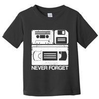 Retro Never Forget Cassette Floppy Disk Vhs Tape Toddler T-Shirt