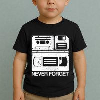 Retro Never Forget Cassette Floppy Disk Vhs Tape Toddler T-Shirt