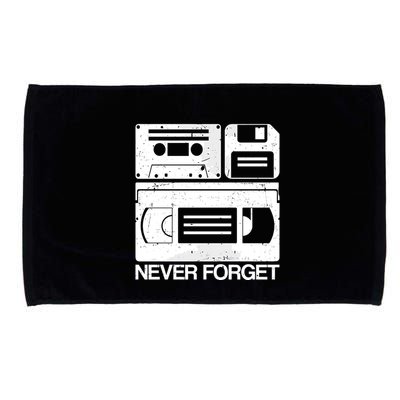 Retro Never Forget Cassette Floppy Disk Vhs Tape Microfiber Hand Towel