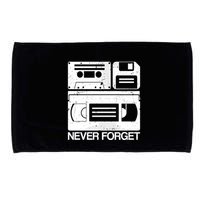 Retro Never Forget Cassette Floppy Disk Vhs Tape Microfiber Hand Towel