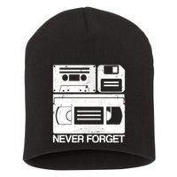Retro Never Forget Cassette Floppy Disk Vhs Tape Short Acrylic Beanie