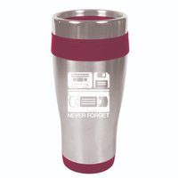 Retro Never Forget Cassette Floppy Disk Vhs Tape 16oz Travel Tumbler