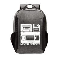 Retro Never Forget Cassette Floppy Disk Vhs Tape Vector Backpack