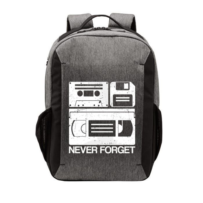 Retro Never Forget Cassette Floppy Disk Vhs Tape Vector Backpack