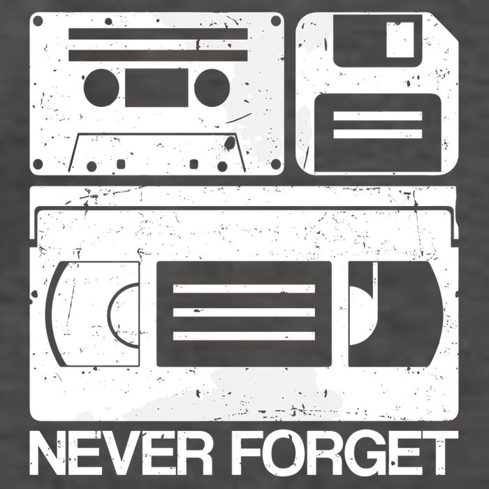 Retro Never Forget Cassette Floppy Disk Vhs Tape Vector Backpack