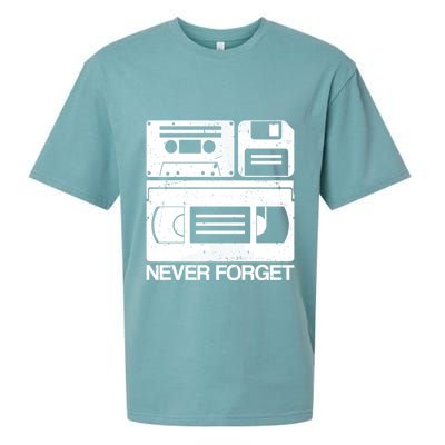 Retro Never Forget Cassette Floppy Disk Vhs Tape Sueded Cloud Jersey T-Shirt