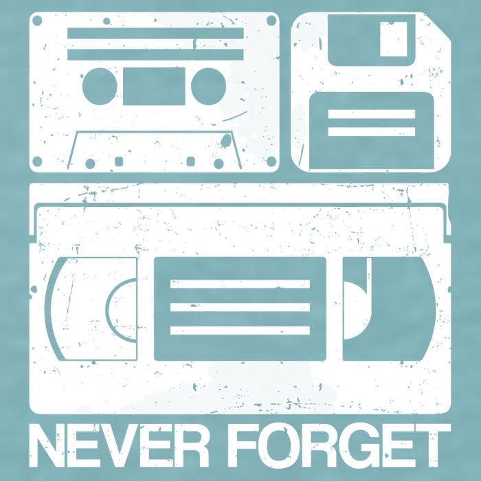 Retro Never Forget Cassette Floppy Disk Vhs Tape Sueded Cloud Jersey T-Shirt