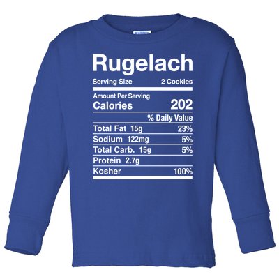 Rugelach Nutrition Facts Jewish Kosher Food Passover Meaningful Gift Toddler Long Sleeve Shirt