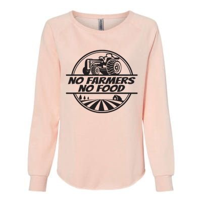 Retro No Farmers No Food Support Local Foods Farmer Womens California Wash Sweatshirt