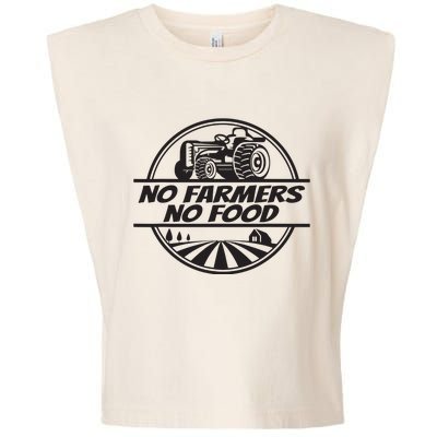 Retro No Farmers No Food Support Local Foods Farmer Garment-Dyed Women's Muscle Tee