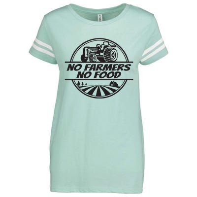 Retro No Farmers No Food Support Local Foods Farmer Enza Ladies Jersey Football T-Shirt