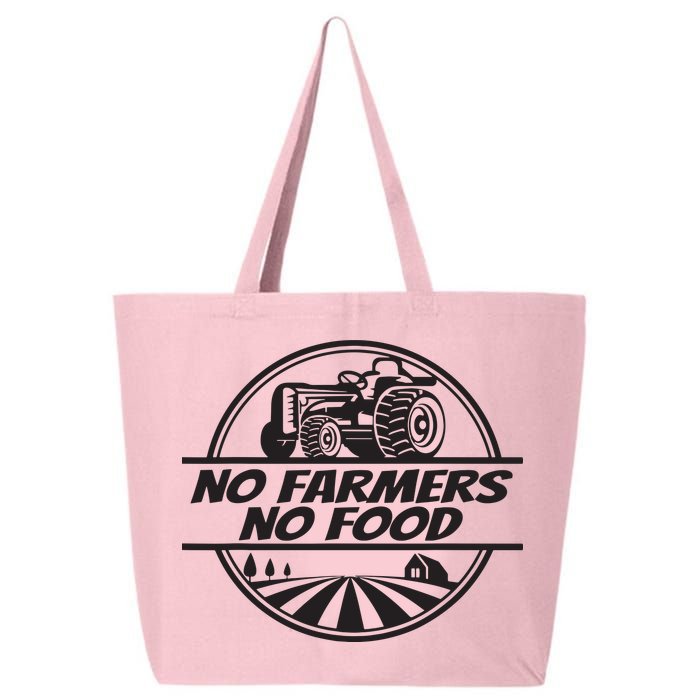 Retro No Farmers No Food Support Local Foods Farmer 25L Jumbo Tote
