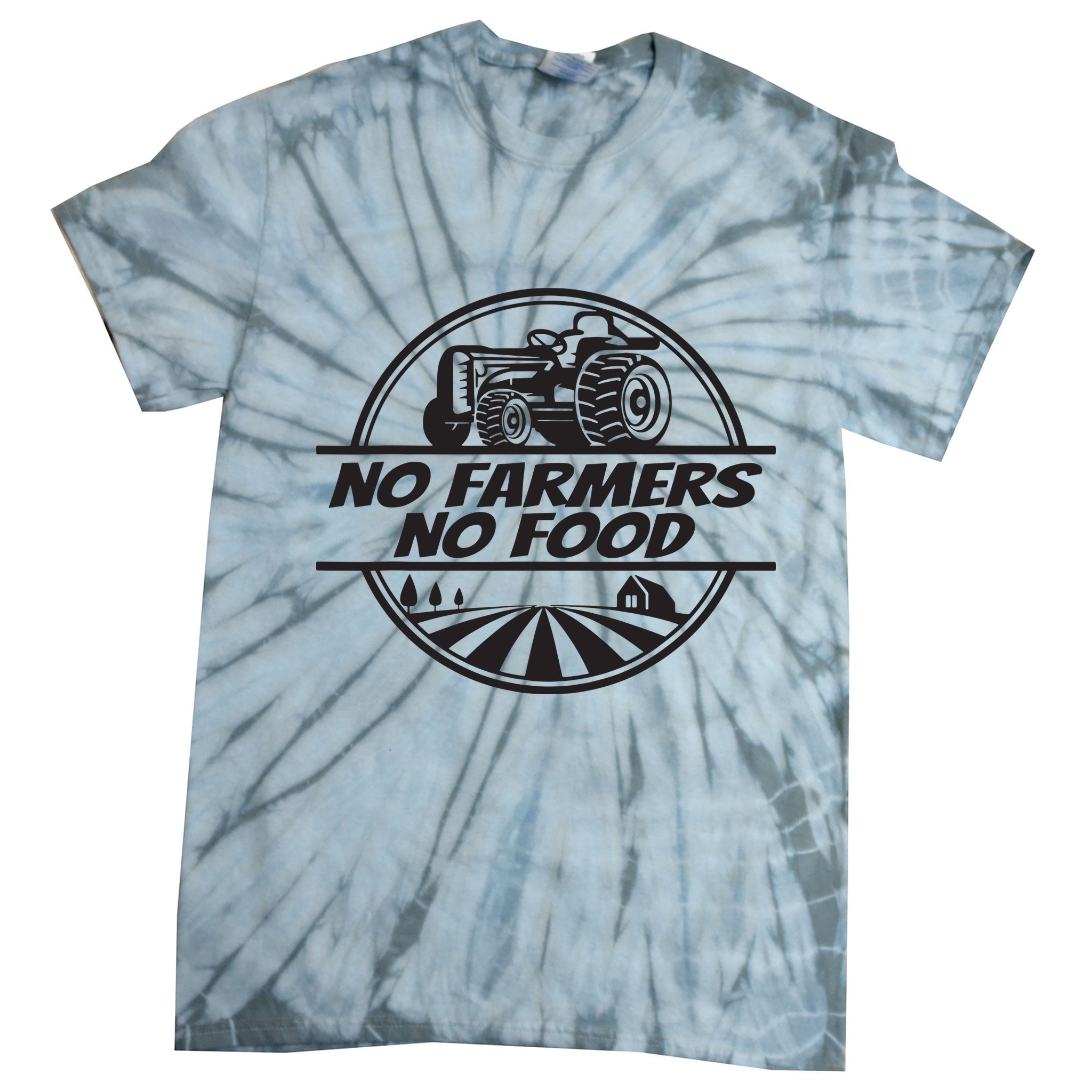 Retro No Farmers No Food Support Local Foods Farmer Tie-Dye T-Shirt