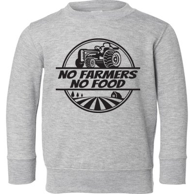 Retro No Farmers No Food Support Local Foods Farmer Toddler Sweatshirt