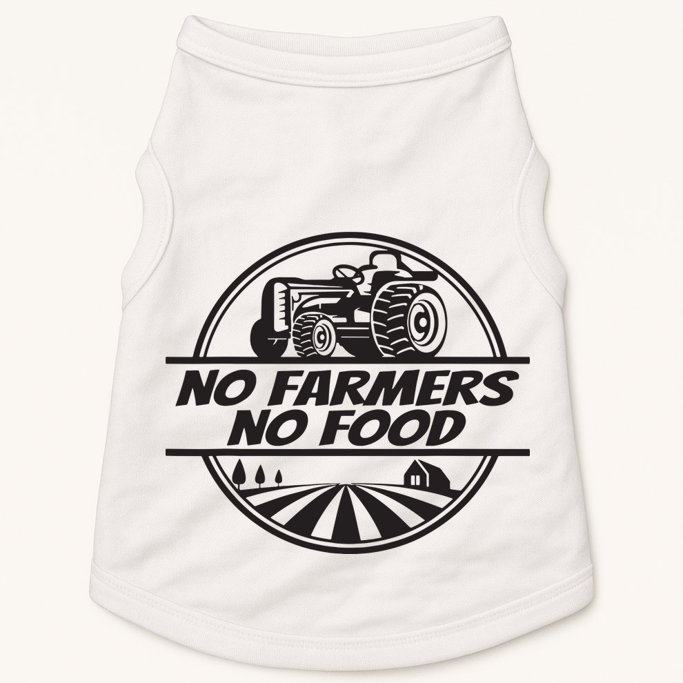 Retro No Farmers No Food Support Local Foods Farmer Doggie Tank