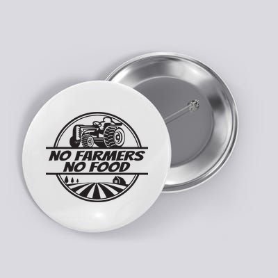 Retro No Farmers No Food Support Local Foods Farmer Button