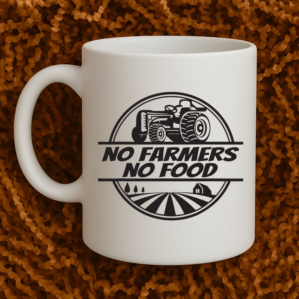 Retro No Farmers No Food Support Local Foods Farmer Mug