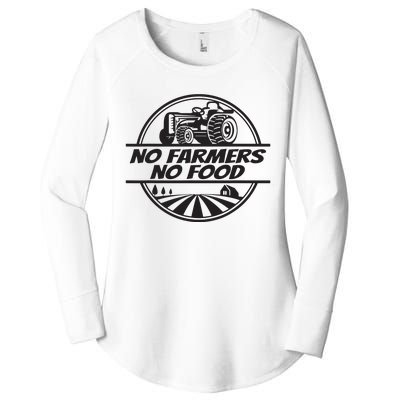 Retro No Farmers No Food Support Local Foods Farmer Women's Perfect Tri Tunic Long Sleeve Shirt