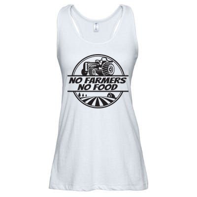 Retro No Farmers No Food Support Local Foods Farmer Ladies Essential Flowy Tank